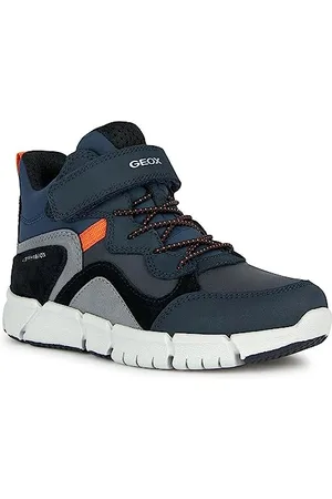 Geox J FLEXYPER Boy B ABX Ankle Boot, Navy/ORANGE, 28 EU