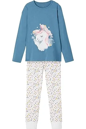 NAME IT Mädchen Nkfnightset Eenhoorn Noos Pyjamaset, , 86-92 EU