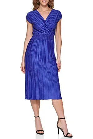 DKNY Damen Cap Sleeve Regular Fit Cocktail Dress, Berry Blue, 40