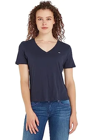 Tommy Hilfiger Tjw Slim Soft V Neck Tee Kurzarm Strickoberteile, Damen, , S