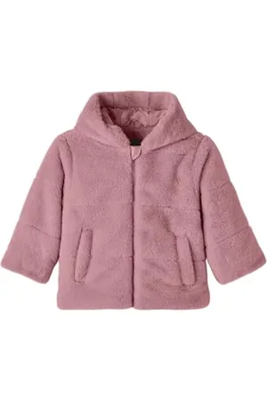 NAME IT Mädchen Nmfmila Faux Fur Jacket W Hood Pb Kurzjacke, , 80