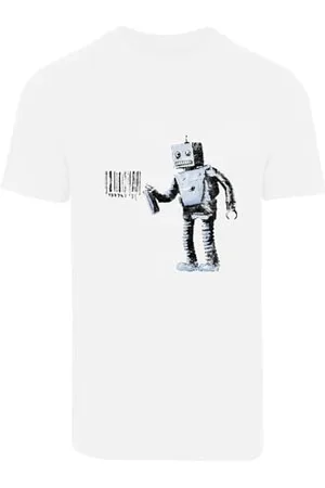 Merchcode Herren T-Shirt Barcode Robot T-Shirt, Regular Fit, Cotton 100%, XL