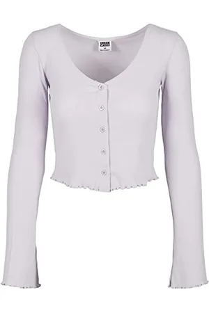 Urban classics Damen TB4533-Ladies Cropped Rib Cardigan Sweatshirt, , XL