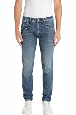 Replay Herren Jeans Anbass Slim-Fit Original, Blau , 30W / 34L