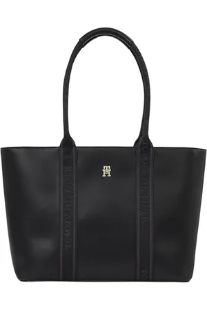 Tommy Hilfiger Damen Tote Bag Tasche mit Logo, Schwarz (Black), Einheitsgröße