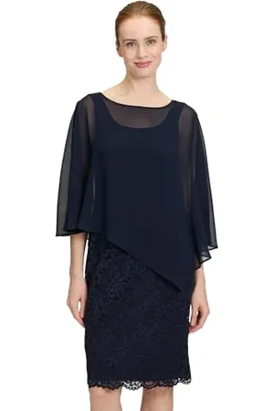 Vera Mont Damen Cocktailkleid mit Spitze Night Sky,48