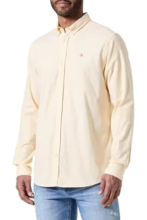 Scotch&Soda Herren Essential Oxford Shirt, Washed Neon Yellow/White Stripe, XXL