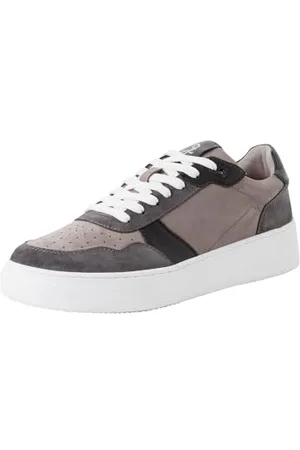 Marco Tozzi By Guido Maria Kretschmer Herren Sneaker flach aus Leder mit Dicker Sohle, Grau (Dk.Grey Comb), 43 EU