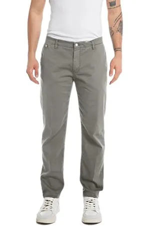 Replay Herren Chino Benni Regular-Fit mit Stretch, (Grau), 38W / 32L