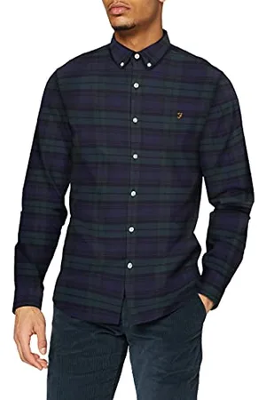 Farah Herren Brewer Slim Fit Cotton Oxford Shirt Hemd, , M