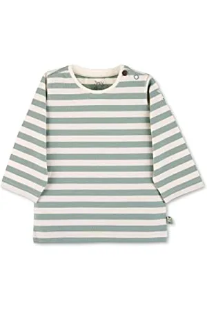 Sterntaler Baby Jungen Langarmshirt Baby GOTS Langarm-Shirt gestreift - Baby Shirt Langarm - mit Esel Stickerei und Knopf - , 62