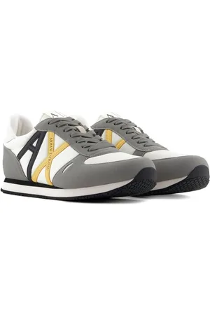 Armani Exchange Herren Rio Side Logo Sneaker, NEUTRAL Grey+Off WHT, 44 EU
