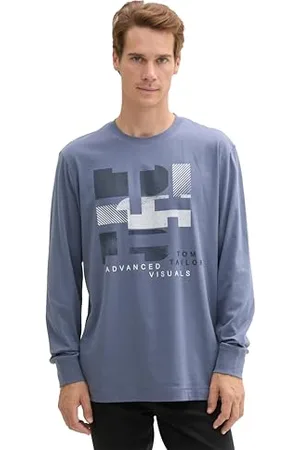 TOM TAILOR Herren Longsleeve mit Print, , XXL