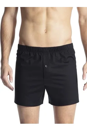 Calida Cotton Code Jersey-Boxershorts mit Eingriff Herren, mit stoffbezogenem Gummizugbund