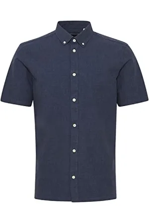 Casual Friday CFAnton fil a fil Shirt Herren Kurzarmhemd Herrenhemd Hemd Button-Down-Kragen Unifarben Regular Fit, Größe:XL, Farbe: