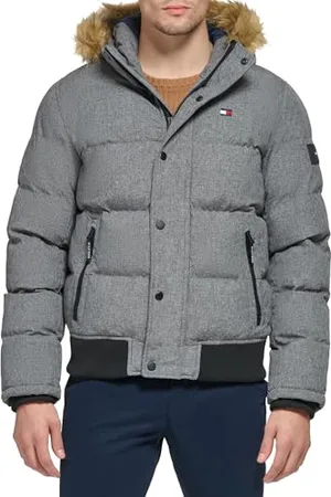 Tommy Hilfiger Herren Quilted Arctic Cloth Snap Front Snorkel Bomber Jacket Parka, , X-Klein