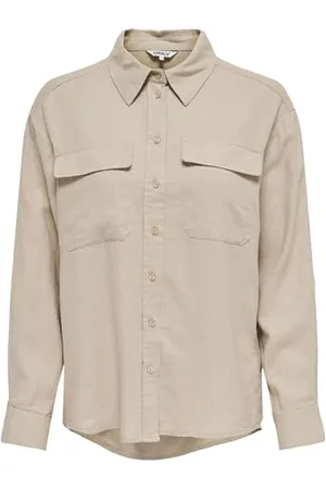 ONLY ONLCARO L/S OVS Linen BL Shirt CC PNT