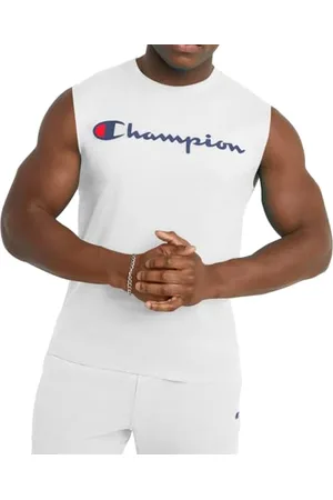Champion Herren Graphic Jersey Muscle Hemd, Weiß, Mittel