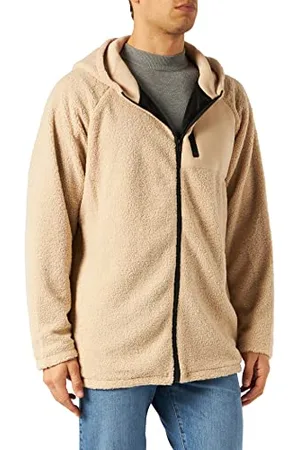 Urban classics Herren Hooded Sherpa Zip Jacket Jacke, , Medium (Herstellergröße: M)