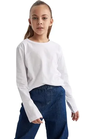 DeFacto Mädchen Langarmshirt - Vielseitige Auswahl an Langarmshirts Kinder - Langarmbodys und Longsleeve für Mädchen