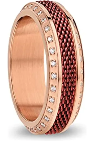 Bering Austauschbar Ringkombination für Damen in Rosé Gold & Rot mit einzigartigem Twist- & Change System, Huang-He