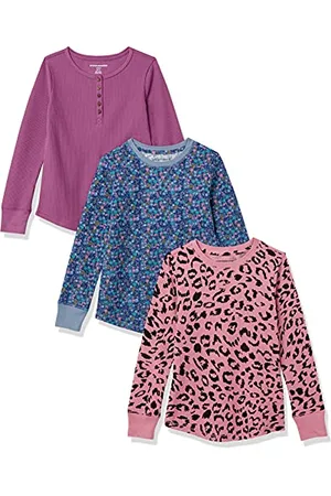 Amazon Mädchen Langärmeliges, gestricktes Thermo-T-Shirt, 3er-Pack, , 8 Jahre