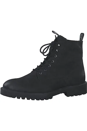 Marco Tozzi By Guido Maria Kretschmer Herren Stiefeletten zum Schnüren aus Leder mit Schnürsenkeln und Reißverschluss, Schwarz , 41