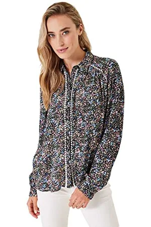 Garcia Damen Shirt Long Sleeve Bluse, Black, XL