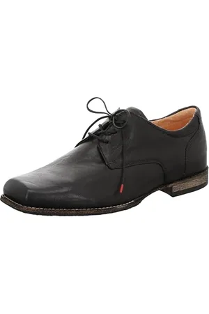 Think! Herren GURU chromfrei gegerbte nachhaltige Halbschuhe, SCHWARZ 0010