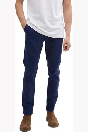 TOM TAILOR Herren 1027694 Slim Chino Hose, 34590-Dark Blueberry, 32W x 30L