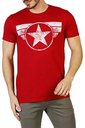 Marvel Herren Captain America Cap Logo T-Shirt, , M EU