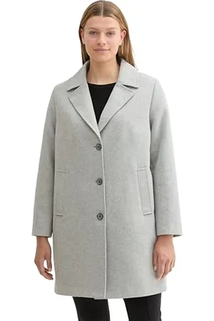 TOM TAILOR Damen 1043639 Mantel, 21373-Medium Silver Grey Melange, 50