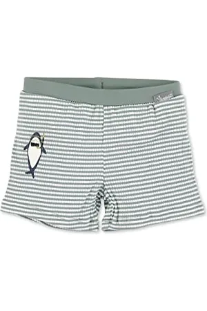 Sterntaler Badeshorts Hai - UV-Schutz 50+ Schwimmhose - Jungen Beachwear Seersucker - Baby Schwimmpanty mit Windeleinsatz bis Größe 86/92 und verstellbarem Kordelzug im Bund, , Größe 68