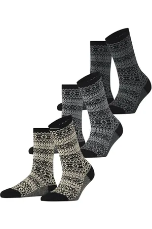 ESPRIT Damen Socken Sami Pattern Multipack W So Baumwolle gemustert 3 Paar, , 36-41