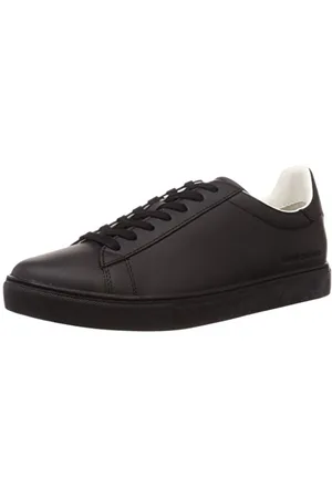 Armani Exchange Herren Paris Embossed Side Logo Sneaker, Black+Black RTL, 46 EU