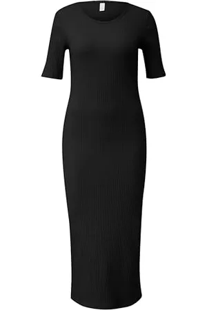 QS by s.Oliver Damen 2143508 Maxi Kleid mit Rippstruktur, , X-Small