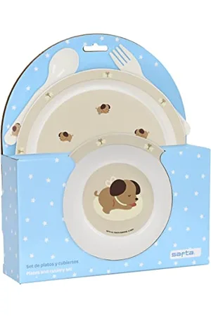 Safta Teller und Besteck-Set, Packung, Teller, Besteck, Baby, Starthilfe, Essen, bequem und vielseitig, 22,5 x 5,5 x 26 cm, , , Estándar, Casual