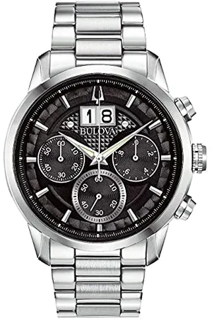 BULOVA Herren Analog Quarz Uhr mit Edelstahl Armband 96B319
