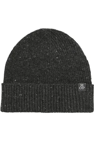 Marc O’ Polo Marc OߴPolo Herren Strickmütze aus Woll-Mix Beanie, Grau (Dark Grey Melange), One Size