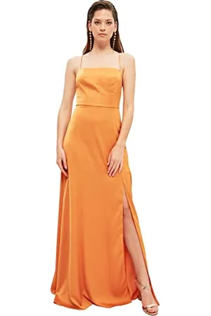 Trendyol Damen Damen Maxi A-Linie, gewebtes Abendkleid mit normaler Passform,