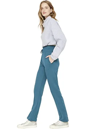 Trendyol Damen Herren Young Mittlerer Bund Straight Jogginghose Sweatpants Normal Waist Knit Straight Sweatpants, , XL