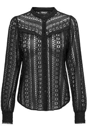 ONLY Damen Onlreba Lace L/S Shirt WVN Noos Langarmbluse, , L EU