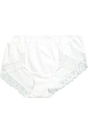 Ulla Popken Damen 2er Pack Büroslips mit Spitze, , 50/52
