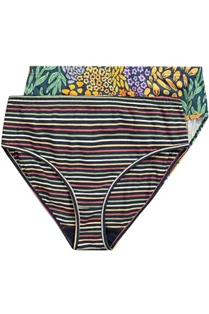 Ulla Popken Damen Double Pack Striped/Floarl Printed Slip, , 50-52