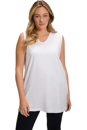 Ulla Popken Damen, große Größen, Basic-V-Top