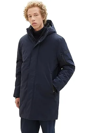TOM TAILOR Herren 1038859 Winterparka mit Kapuze, 10668-sky Captain Blue, XXL
