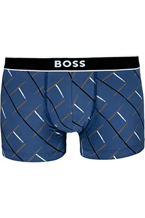 HUGO BOSS Herren Boxer Unterhose Shorts Trunk 24 Print, Farbe:Blau, Größe:M, Artikel: