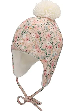 Sterntaler Baby Mädchen Mütze Baby Inka Blümchen Mütze - Mütze Baby, Kappe Kinder - bedruckt mit Blumen und Bindeband - , 47