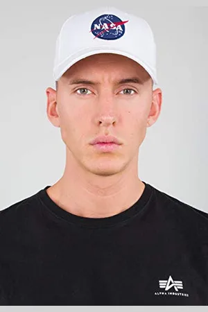 Alpha Industries Unisex NASA Cap Basecap für Herren Hut, White, One Size