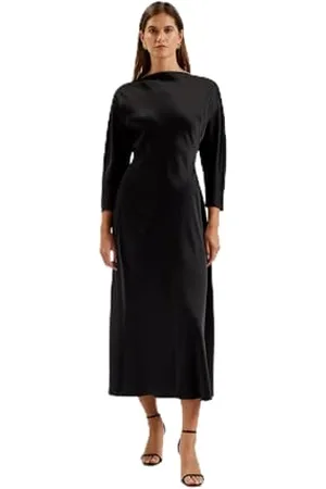 Ted Baker Damen WMD-AVELLI-Curve Seam Detail Midi Dress Kleid für besondere Anlässe, Black, 40